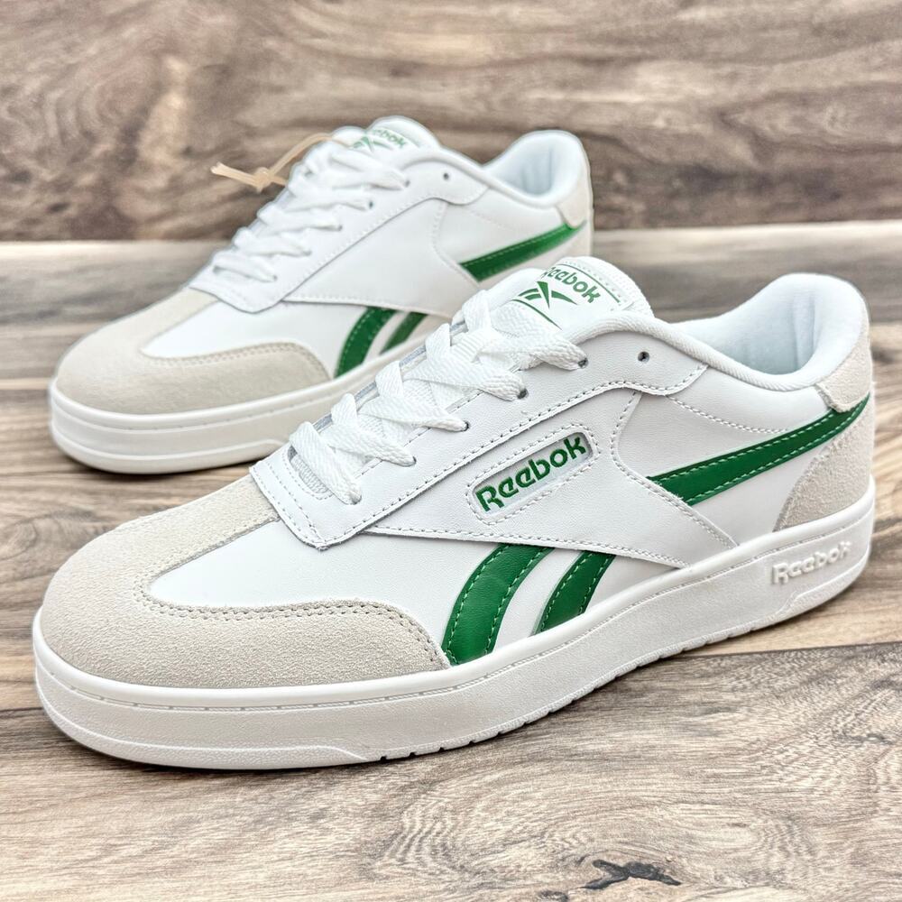 NIB Reebok Forte Lounger Double Up Leather Sneaker 8.5M 39 Glen Green White